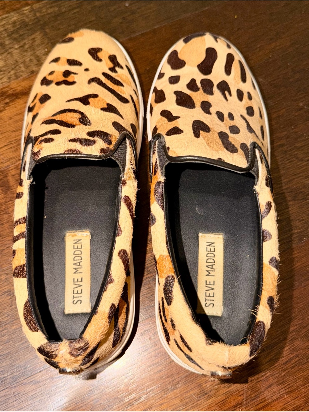 Steve Madden Tan and Brown Leopard Slip-On Sneakers - Picture 2 of 5